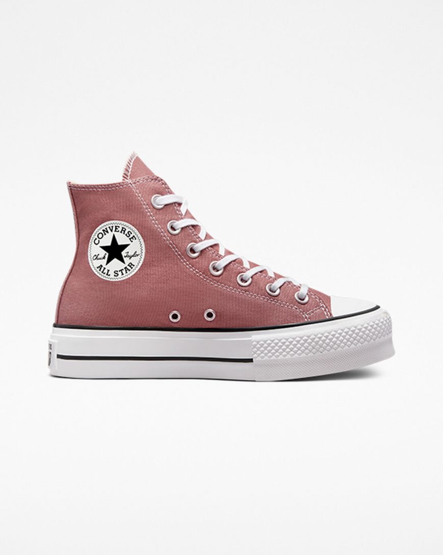 Zapatos Plataforma Converse Chuck Taylor All Star Lift Seasonal Color Altas Mujer Rosas Negras Blancas | PE 52EW70